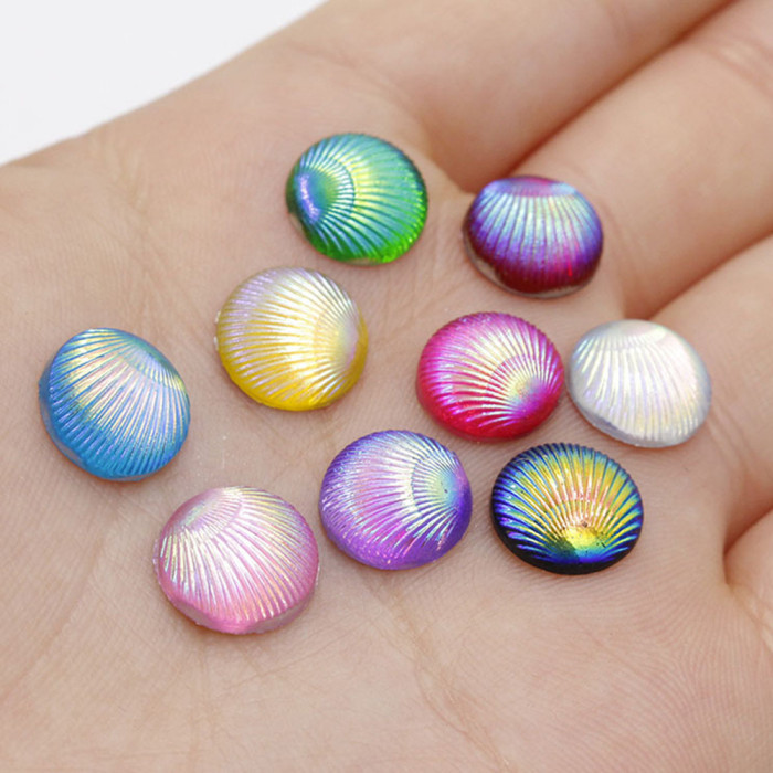 30pcs 1.0cm\u002F0.39in Resin Iridescent Rainbow Color-Changing Round Flat Back for DIY Jewelry, Wedding Decor, Scrapbooking, Shoe & Boot Embellishments, Scrapbooking Supplies, Vibrant, Decorative Craft Material, Wedding Decorations, Iridescent, Smooth Finish, Craft, Craft Enthusiasts