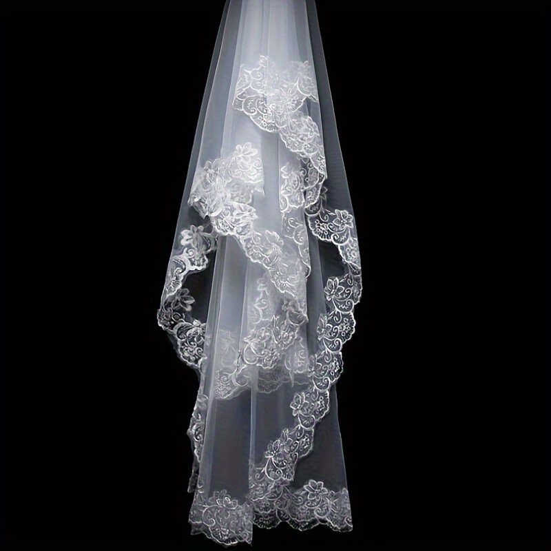 1pc Elegant Bridal Veil Decoration 1pc retro lace flower decoration bridal veil elegant wedding veil fashion wedding accessories, suitable for women and daily use