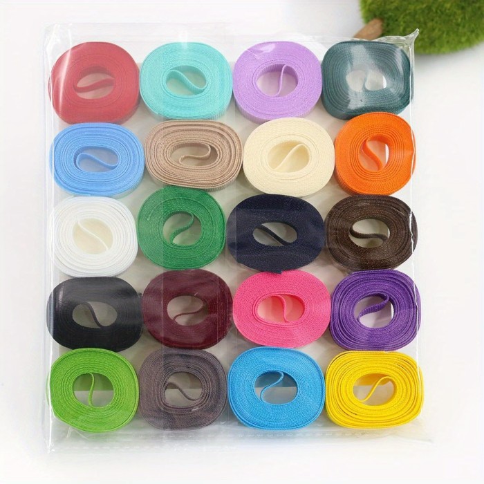 3\u002F8 Inches Grosgrain Fabric Ribbons, 20 Colors - 2 Yards Each, 40 Yards Total, Ideal for Gift Wrapping and DIY Bow Hair Accessories