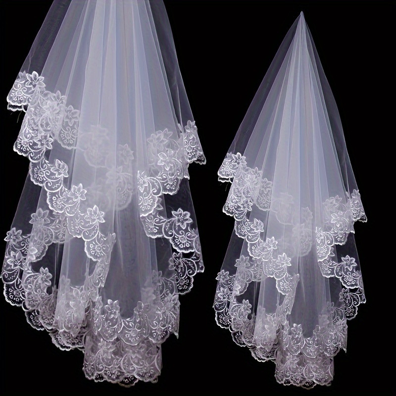 1pc Elegant Bridal Veil Decoration 1pc retro lace flower decoration bridal veil elegant wedding veil fashion wedding accessories, suitable for women and daily use