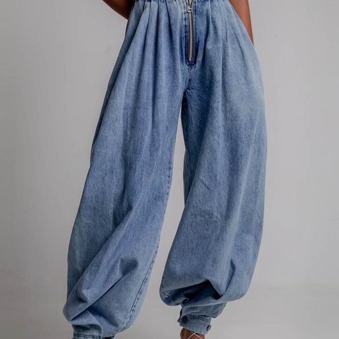 Women'S Single Piece Daily Casual Loose Distressed Flares Jeans