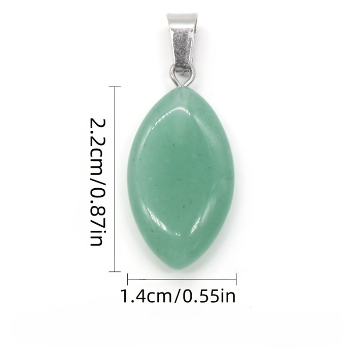 40pcs Natural Stone Pendants Assorted 40pcs Olive Shaped Natural Stone Pendants - Bulk Assorted Color Polished Stone Crystal, Unique Shaped Design, Handmade Crafted For DIY Jewelry Making Earrings, Necklaces, Gift Giving