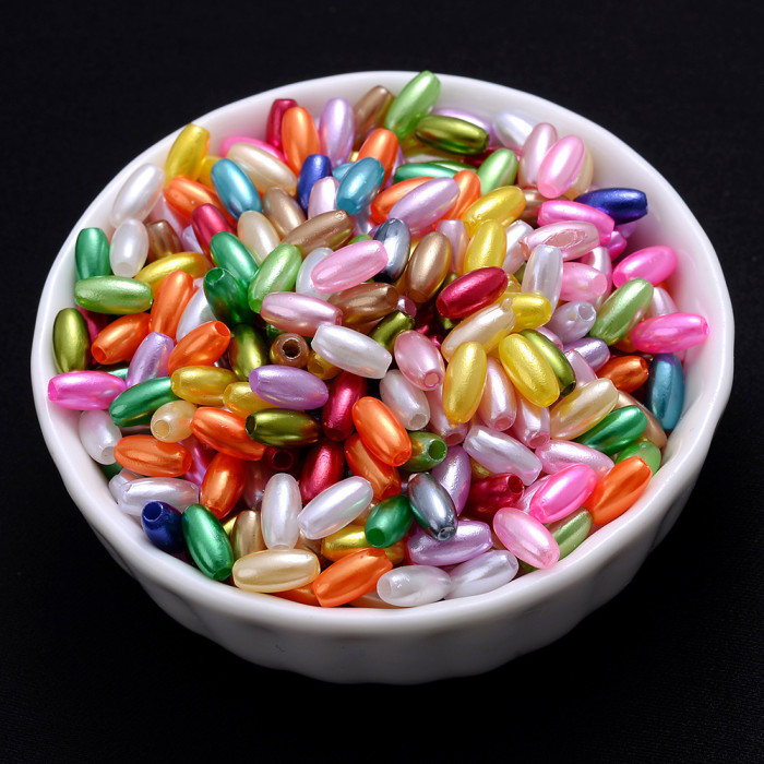 100pcs Neovivi Mix Oval Acrylic Spacer Beads 4x8mm (0.16x0.31in) - Vibrant Metallic & Translucent Colors for DIY Jewelry Making, Earrings, Bracelets, Phone Chains - Craft Bead Supplies, Bracelet Components | Glossy Finish Beads, Beads for Jewelry Making