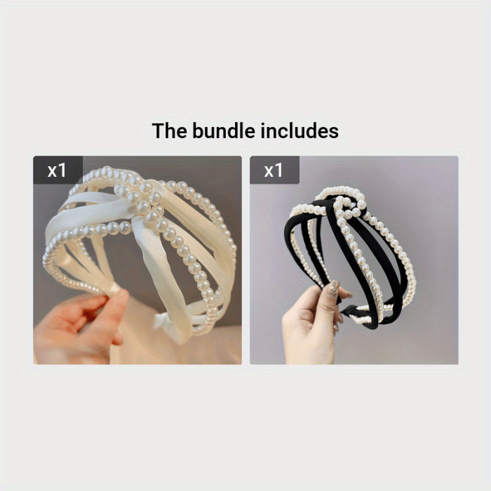 1pc Exquisite Faux Pearl Embellished Headband - Stylish Non-Slip Hair Hoop for Women, Vintage Hair Accessories for Daily Use, Perfect for Wedding, Party, and Special Occasions