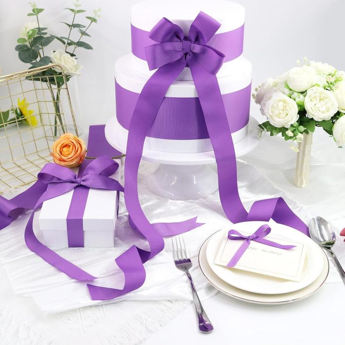 3\u002F8 Inches Grosgrain Fabric Ribbons, 20 Colors - 2 Yards Each, 40 Yards Total, Ideal for Gift Wrapping and DIY Bow Hair Accessories