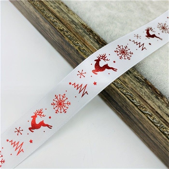 Christmas Craft Ribbon - 5 Yards, Polyester, Assorted Widths (10\u002F15\u002F25mm), Perfect for DIY Bows & Holiday Decorations Wrapping Ribbon for Gifts, Christmas Decor, Beading&Jewelry Making, Jewelry Making Display & Packaging Supplies, Best for Christmas