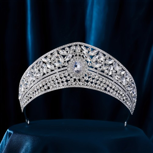 Royal Crown Tiara - Wedding Hair Crown with Zinc Alloy Construction, Bridal Tiara for Princess-Like Looks - Elegant Wedding, Prom, Pageant Accessories - Affordable Luxury Bridal Jewelry, Formal Event, Intricate Design, Highquality Accessory, Rhinestone Headpiece, Formal Wear