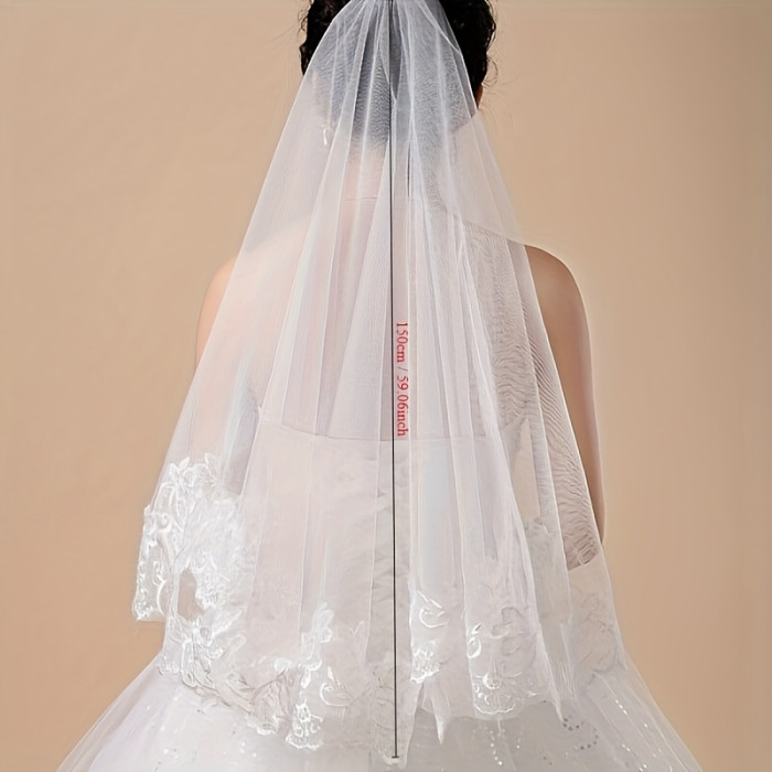1pc Elegant Bridal Veil Decoration 1pc retro lace flower decoration bridal veil elegant wedding veil fashion wedding accessories, suitable for women and daily use