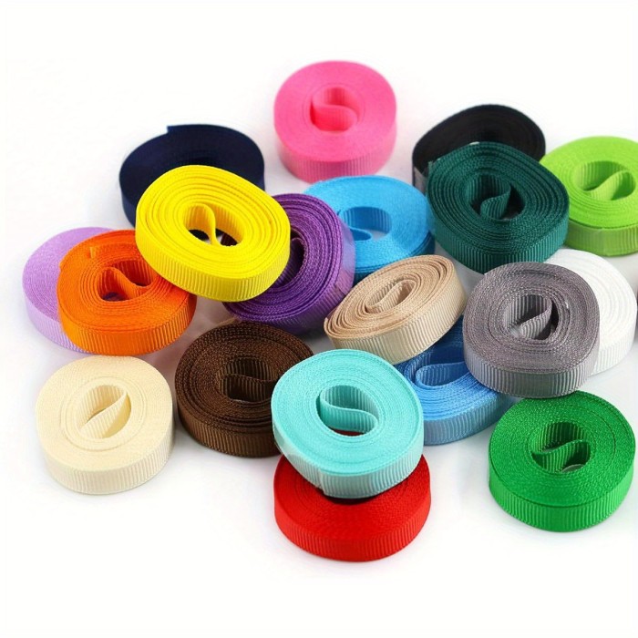 3\u002F8 Inches Grosgrain Fabric Ribbons, 20 Colors - 2 Yards Each, 40 Yards Total, Ideal for Gift Wrapping and DIY Bow Hair Accessories