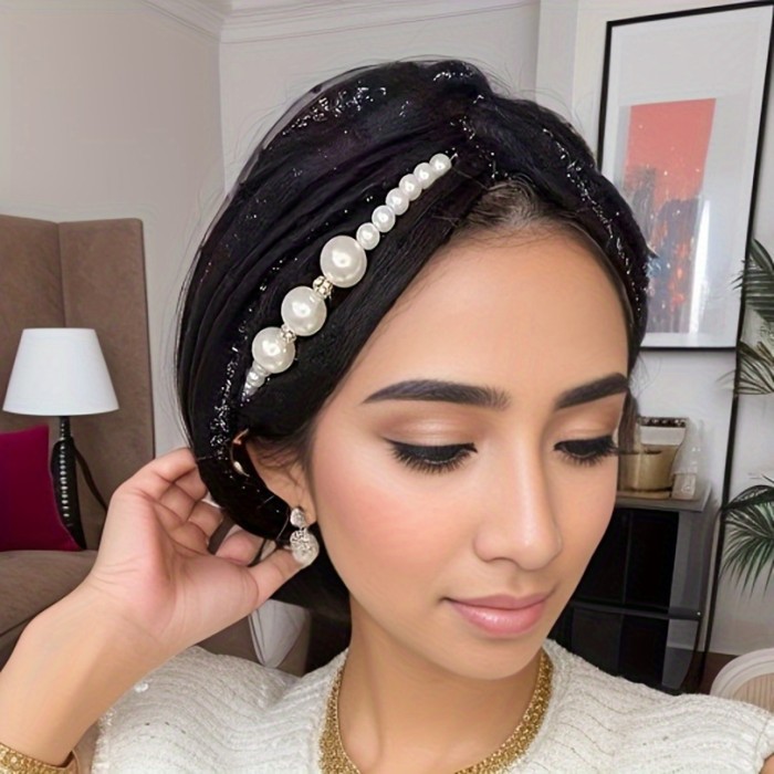 The elegant faux chain Women's headpiece is stretchable, comfortable, soft, lightweight and breathable for all occasions