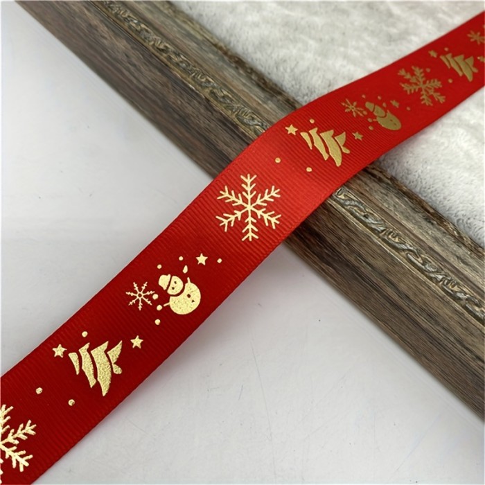 Christmas Craft Ribbon - 5 Yards, Polyester, Assorted Widths (10\u002F15\u002F25mm), Perfect for DIY Bows & Holiday Decorations Wrapping Ribbon for Gifts, Christmas Decor, Beading&Jewelry Making, Jewelry Making Display & Packaging Supplies, Best for Christmas