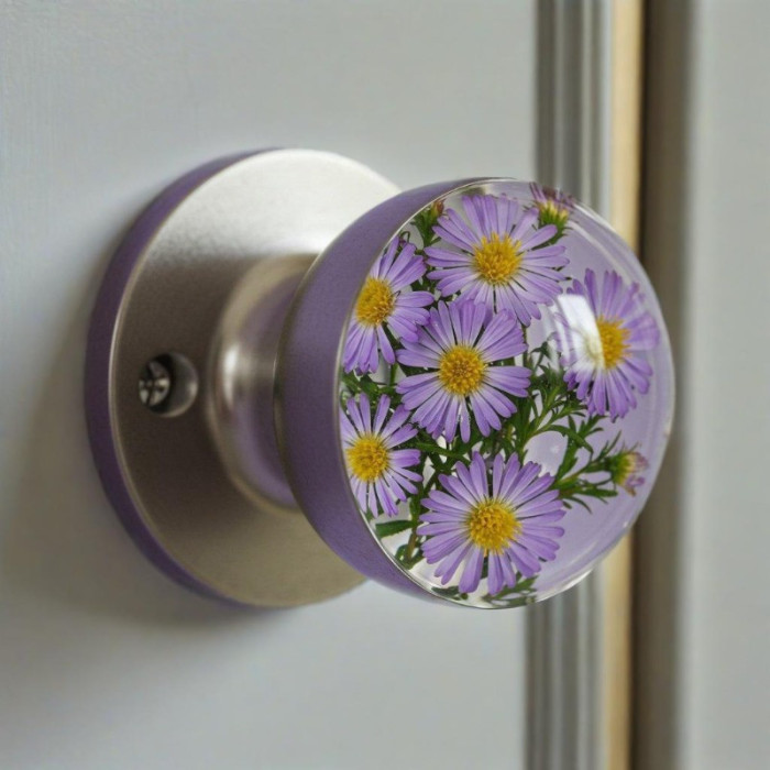 Handmade Resin Door Handle with Glass Bead Embellishments - Unique Decorative Knob, Durable & Easy Install for Bedroom, Living Room, Cabinetry - Vintage to Modern Home Decor