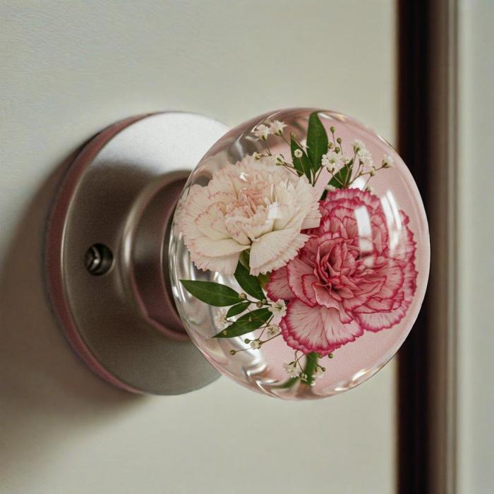 Handmade Resin Door Handle with Glass Bead Embellishments - Unique Decorative Knob, Durable & Easy Install for Bedroom, Living Room, Cabinetry - Vintage to Modern Home Decor