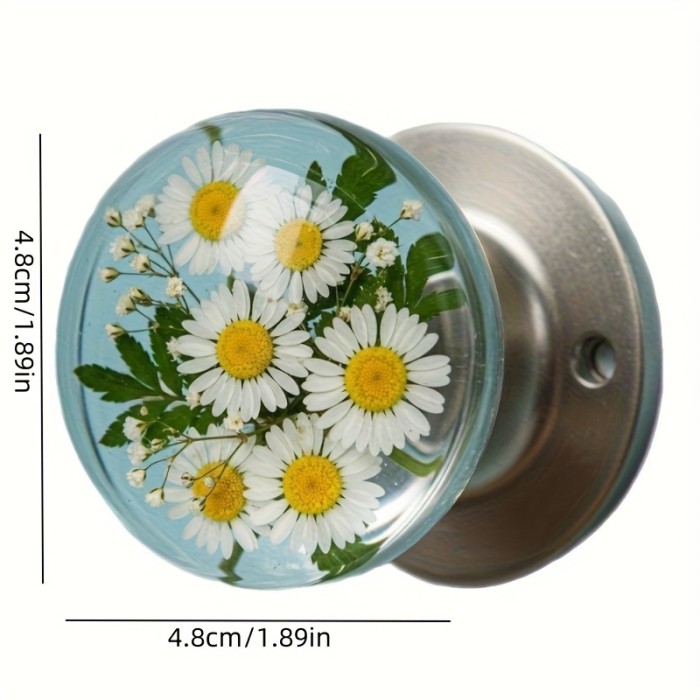 Handmade Resin Door Handle with Glass Bead Embellishments - Unique Decorative Knob, Durable & Easy Install for Bedroom, Living Room, Cabinetry - Vintage to Modern Home Decor