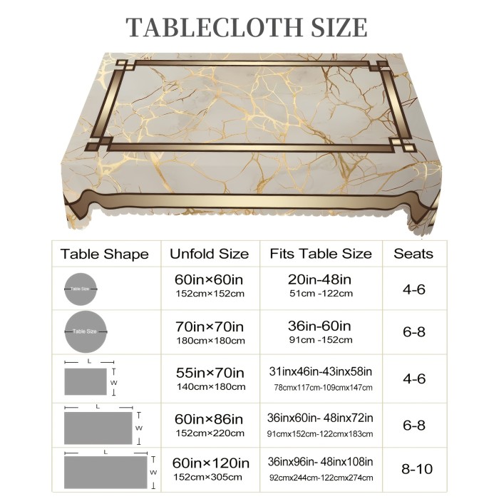 1pc Marble Theme Tablecloth, Rectangular&Round Tablecloth, Marble Stripes Pattern Design, Spring&Summer Decor, Easter Decor, Party Tablecloth, Kitchen Accessories, Room&Outdoor Decor, The Perfect Gift for Friends' Housewarming&Holidays