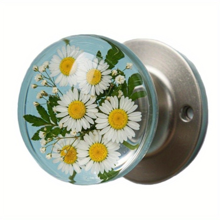 Handmade Resin Door Handle with Glass Bead Embellishments - Unique Decorative Knob, Durable & Easy Install for Bedroom, Living Room, Cabinetry - Vintage to Modern Home Decor