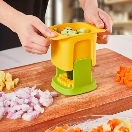 Effortless Multifunctional Vegetable Chopper - French Fry Maker & Onion Slicer - Hand Pressure Operation for Home & Commercial Use - Durable Kitchen Tool for Quick & Precise Slicing