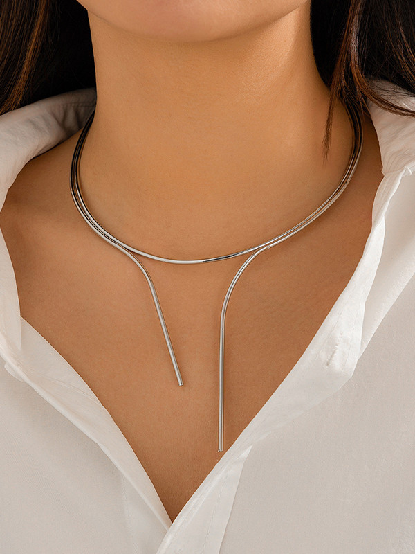 Solid Color Normcore Necklaces Accessories
