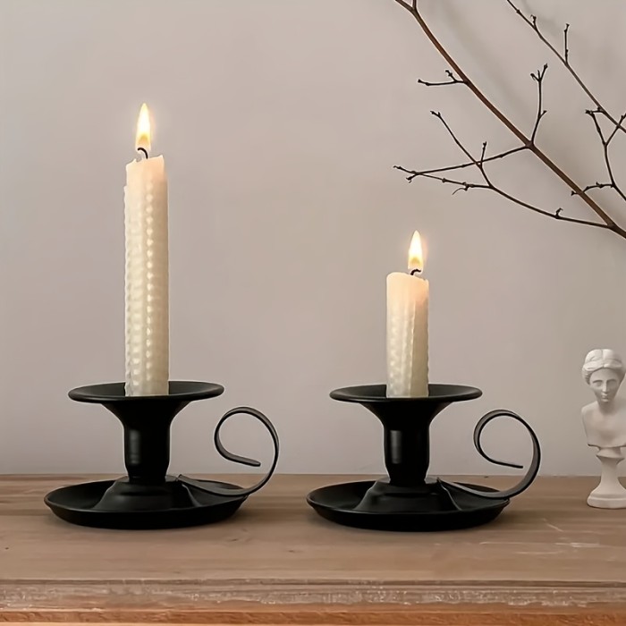 Elegant Black Metal Candle Holder - Vintage Teacup Design, Lightweight, Polished Finish | Perfect for Romantic Home Decor, 1pc