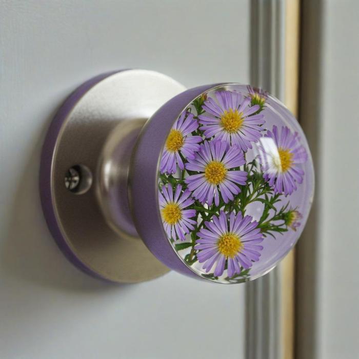 Handmade Resin Door Handle with Glass Bead Embellishments - Unique Decorative Knob, Durable & Easy Install for Bedroom, Living Room, Cabinetry - Vintage to Modern Home Decor
