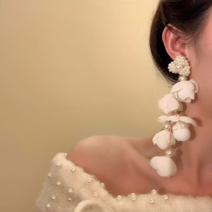 Flower Stud Earrings, Light Luxury, Personalized Design Earrings, Retro High-End Earrings