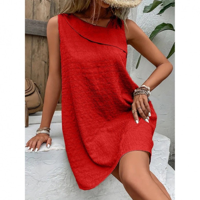 Loose Mini Tank Dress, Sleeveless Casual Dress For Summer & Spring, Women's Clothing