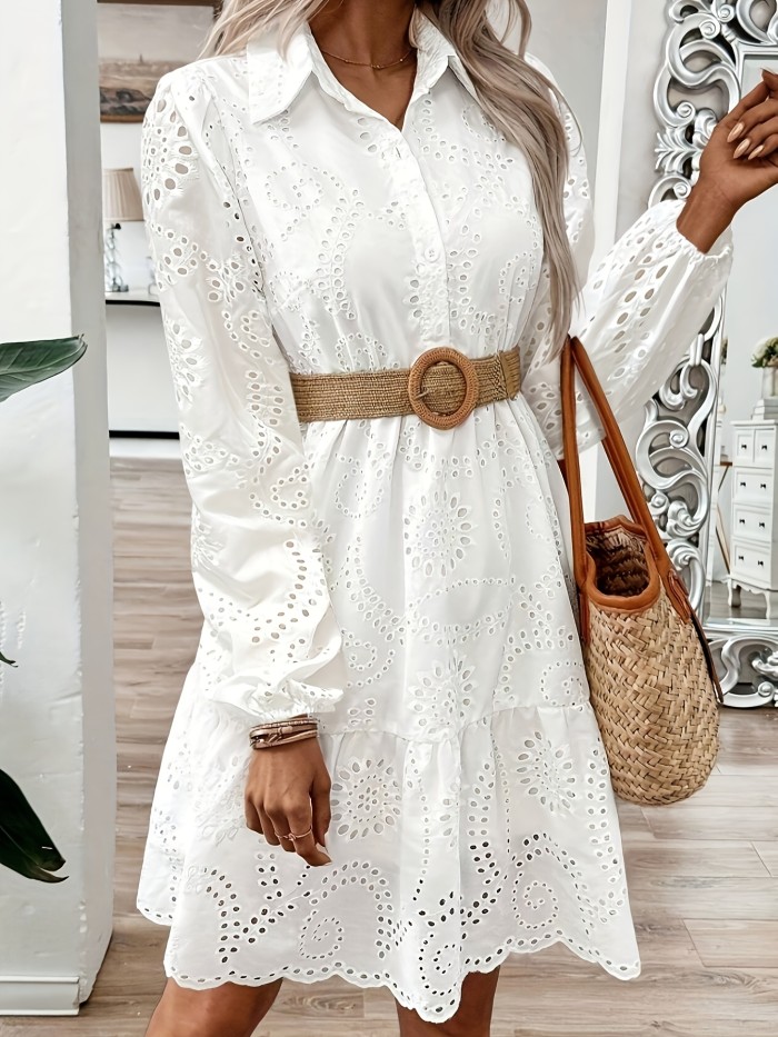 Women's Cut-Out Lantern Sleeve Long Dress
