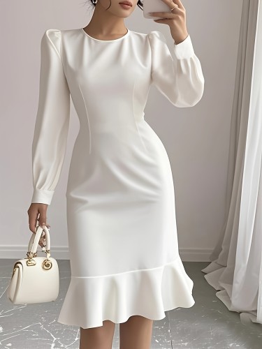 Women's Elegant Slim Fit Long Sleeve Dress