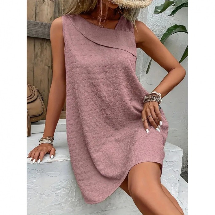 Loose Mini Tank Dress, Sleeveless Casual Dress For Summer & Spring, Women's Clothing