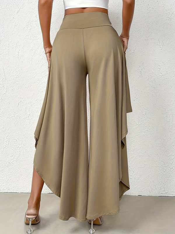 Solid Color Wide Leg Loose Trousers Casual Pants Bottoms