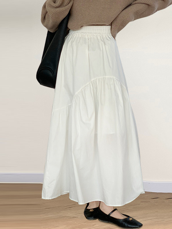 Split-Joint Pleated Loose Skirts Bottoms