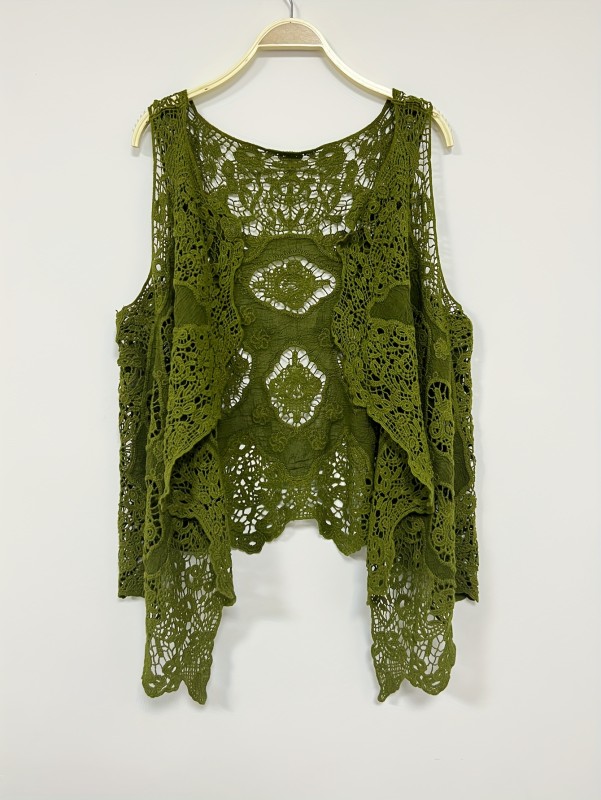 Middle Eastern Cardigan Elegant Asymmetrical Sleeveless Cardigan