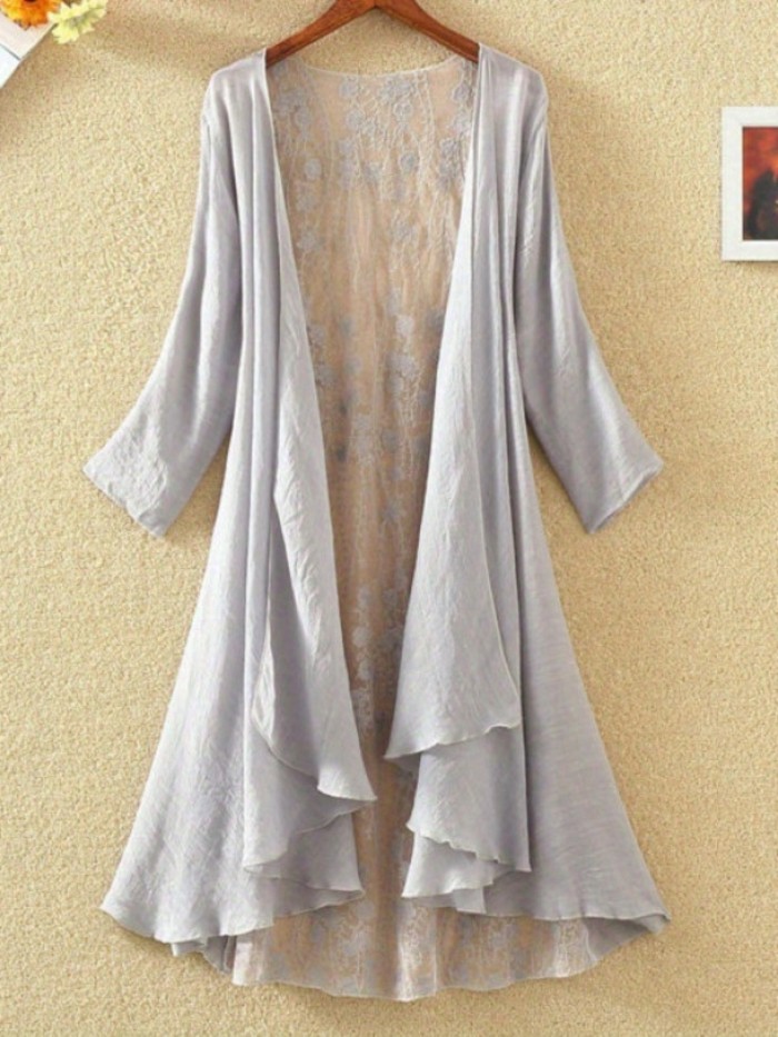 Women's Elegant Open Front Cardigan