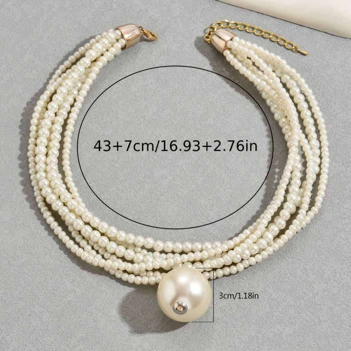 Luxurious Multi-Layer Bead Necklace - Perfect for Weddings and Balls for Women