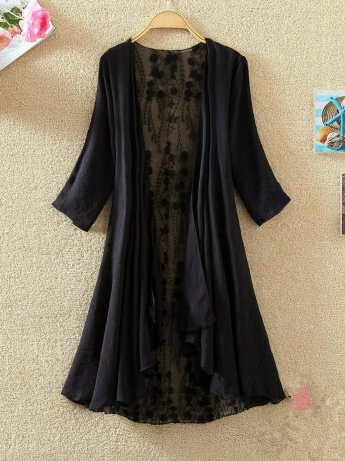Women's Elegant Open Front Cardigan