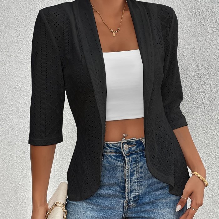 Seasonal Fashion Casual Open- Solid Cardigan Jacket