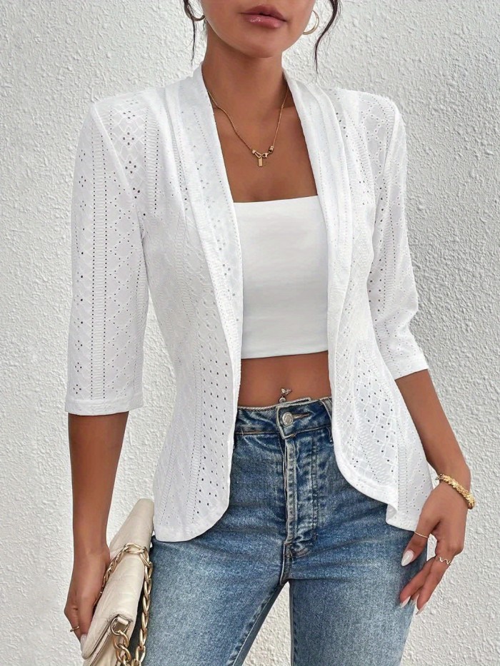 Seasonal Fashion Casual Open- Solid Cardigan Jacket