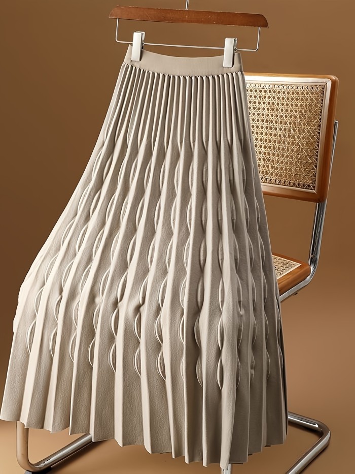 Elegant High-Waist Ruffled A-Line Midi Skirt