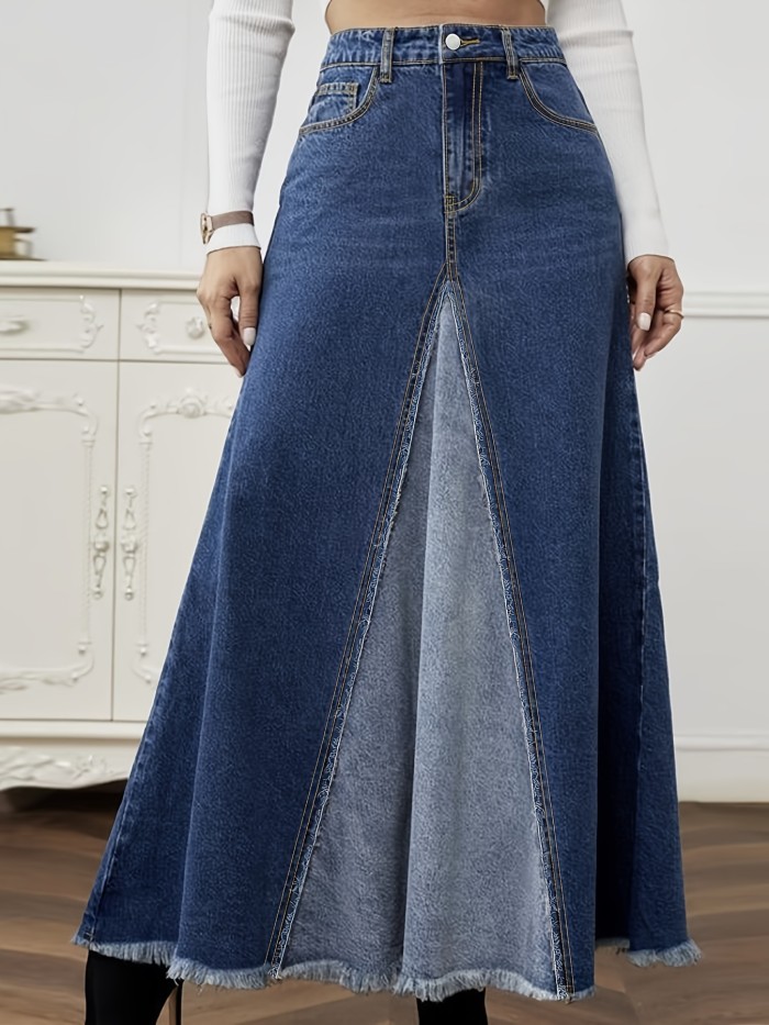 High-Rise Casual Skirt For Every Plus Size High-Rise Casual Denim Skirt