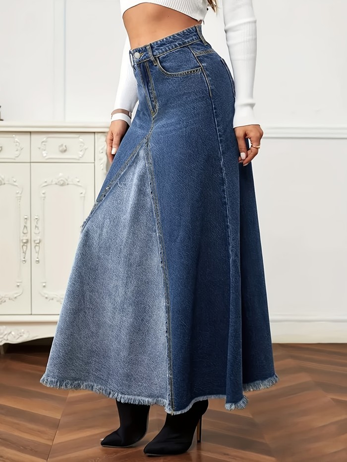 High-Rise Casual Skirt For Every Plus Size High-Rise Casual Denim Skirt