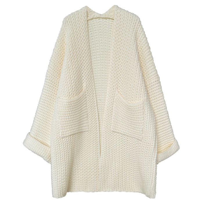Women's Hepburn Style Solid Knitted Cardigan Sweater Baggy Loose Sweater