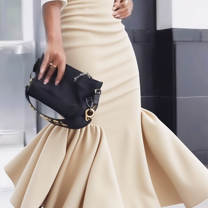 Black High-Low Hem Skirt Women's Black High-Low Hem Skirt