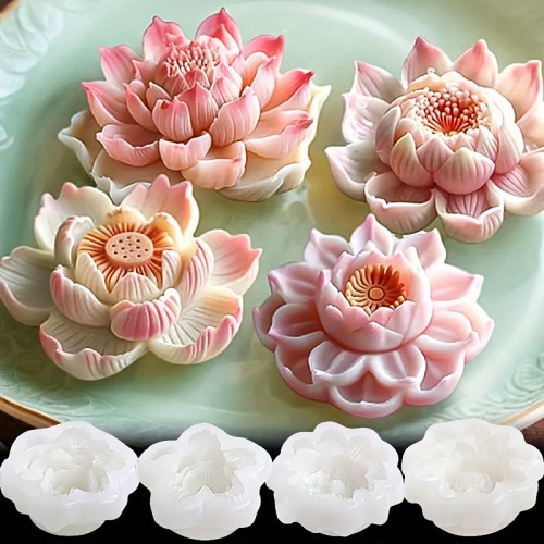 4pcs Silicone Moulds | Flower, 3D, Cake, Candle, Soap, Resin Moulds | For Crafts Lovers