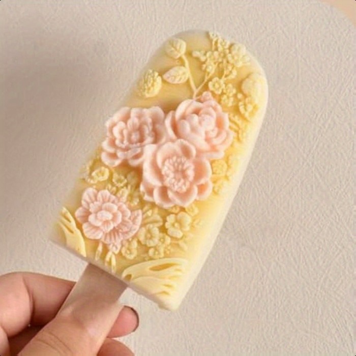 3D Floral Ice Cream Molds ChineseInspired Silicone Popsicle Molds for DIY Homemade Ice Cream Includes Sticks Perfect for Parties and Holiday Gifts