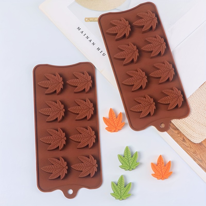 1\u002F2\u002F3pcs Baking Silicone Mold - Maple Leaf Chocolate Mold Trays, Food Grade, Ice Cream Mould, Baking Mold, Fondant Mold For Cake Decoration For Fondant Chocolate Candy - For Bakers & Cake Decorators - Perfect Gift for Baking Enthusiasts