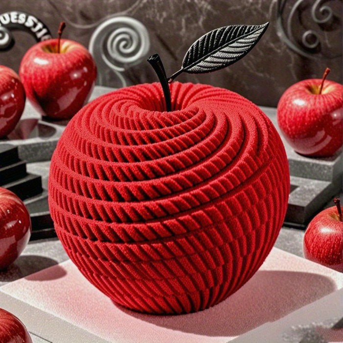 3D Spiral Apple Mold Food-Grade Silicone 3D Spiral Apple Mold | Non-Stick Cake Pan for Mousse Cake, Brownies, Truffles, Ice Cream, Soap Making - Easy Release & Clean, Perfect for Home Bakers & Professionals, Decorative Kitchen Tool, Brownie Tray, Professional Chefs