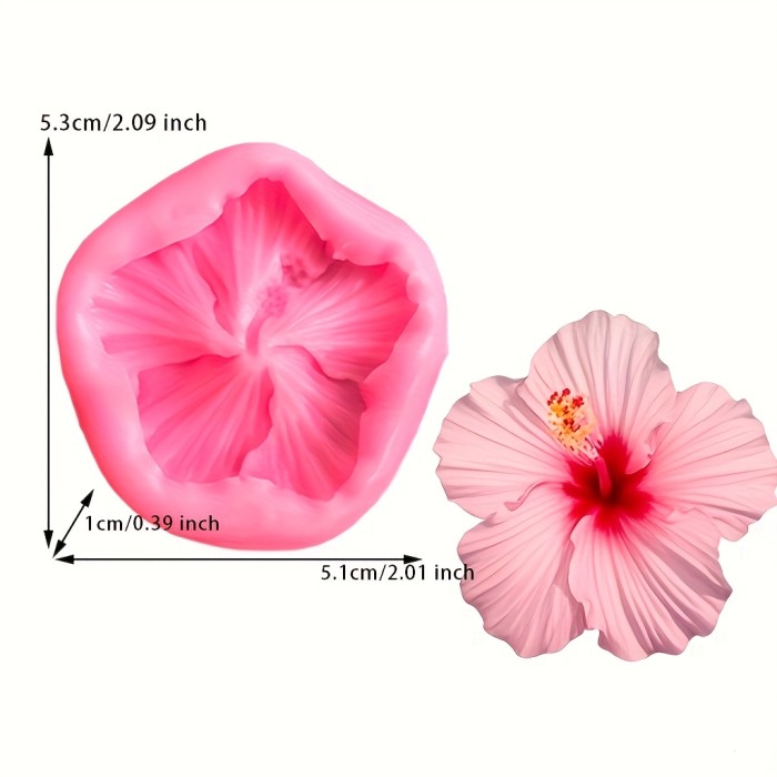 4pcs Hibiscus Silicone Mold Set for Cake Decoration, Chocolate, Fondant, Soap, Aromatherapy Candle Making, Clay Resin Casting Molds - DIY Baking Tools, Pendant Moulds, Perfect for DIY Gifts for Valentine's Day, Mother's Day, Father's Day, Thanksgiving, And Birthdays