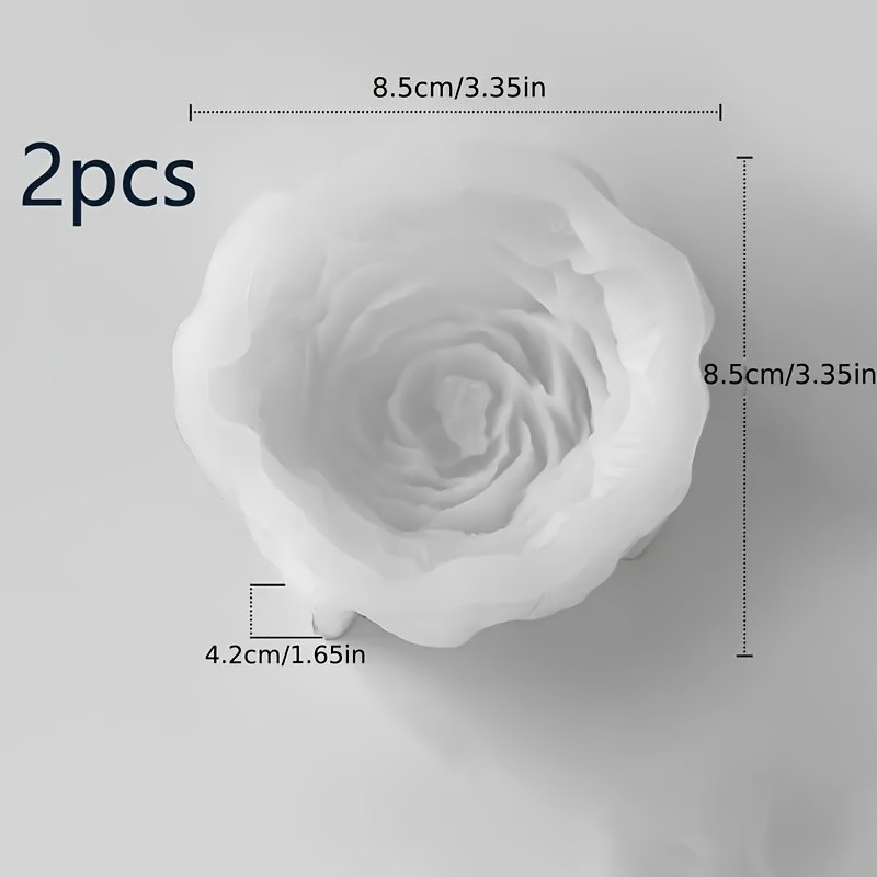 2 Large Peony Flower Molds - Realistic Multi-Layer Petal Design with Non-Stick Surface, for Soap, Candle, Wedding Decor, Home Decoration - Durable Silicone Crafting Molds, Perfect Gift for Mother's Day, Valentine's, Floral DIY Projects - Professional & Beginner-Friendly, Candle Making Essentials, Glossy Finish Crafts