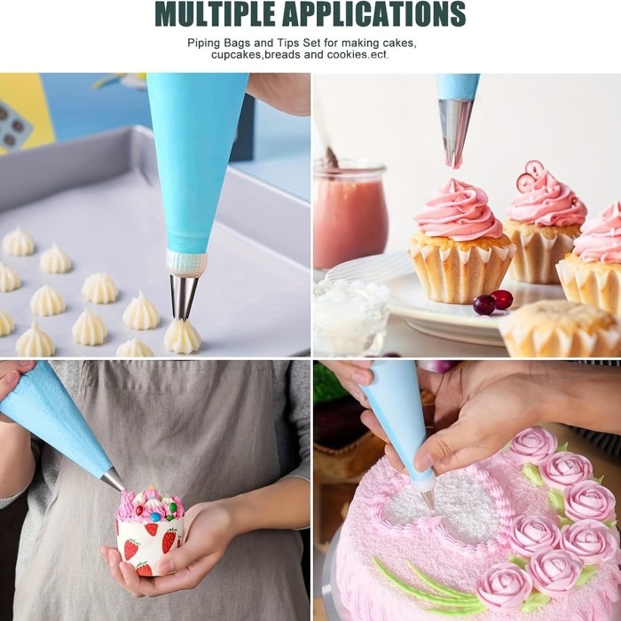 Set of 21pcs for Cake Decoration Including Baking Tools, Molds, Piping Bags, And Tips.