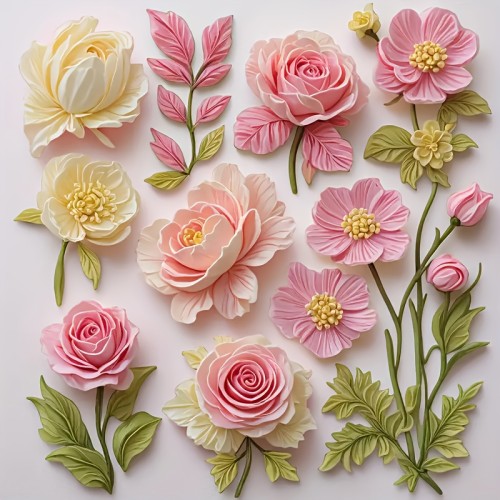 1pc Elegant Floral Silicone Mold - with Roses, for Resin, Cake, Cookie, Candy, Jewelry Making - Non-Stick, Easy Release, Reusable - Ideal for Wedding, Birthday, Party Decorations - Kitchen & Crafting Supplies, Silicone Molds for Resin, Baking Accessories, Decorative Patterns, Smooth Texture, DIY Enthusiasts